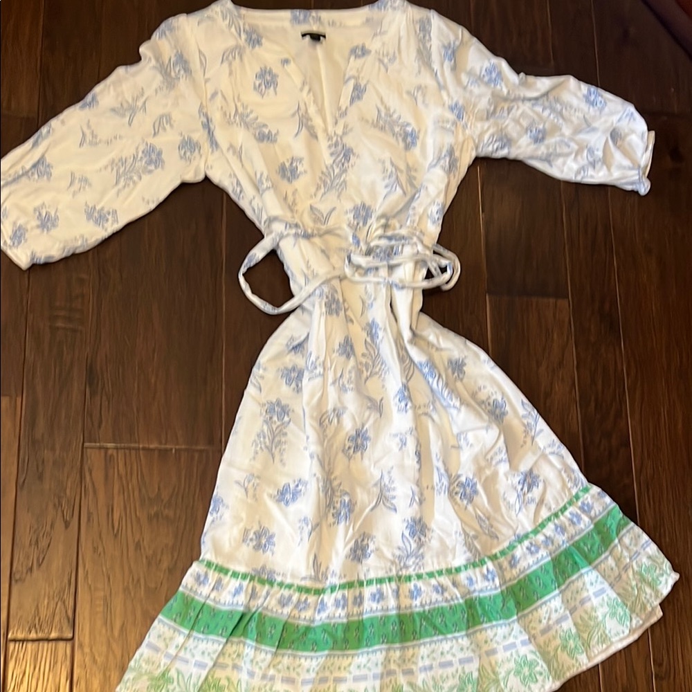 Floral Blue and Green Kids Dress